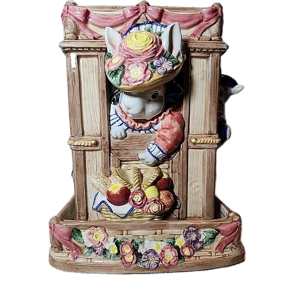 Fitz & Floyd SEA Captain Bunny Rabbit Vase. Bustels & Beaus Collection 1995 Rare - Picture 3 of 8